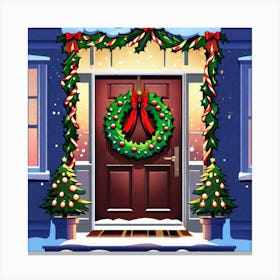 Christmas Door 53 Canvas Print