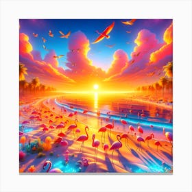 Flamingos Canvas Print