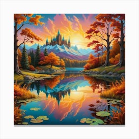 Autumn Castle Canvas Print