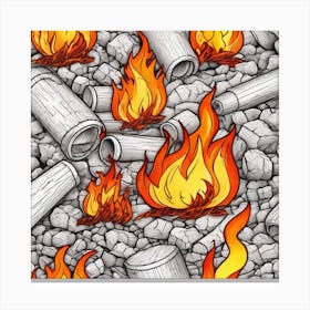Fire On The Ground 1 Canvas Print