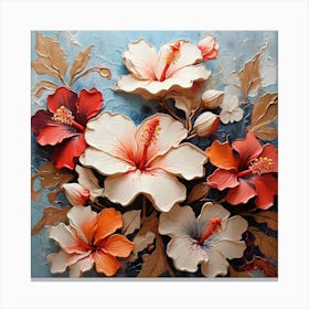 Pattern with Hibiscus flowers Canvas Print