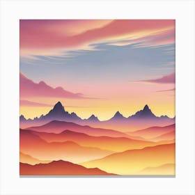 Abstract Mountain Landscape 2 Canvas Print