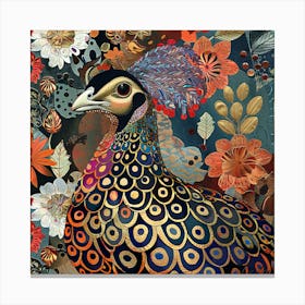 Patchwork Quilted Guinea Fowl 2 Canvas Print