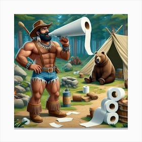 Brawny and the Bear Canvas Print