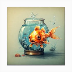 Goldfish In A Bowl 5 Canvas Print