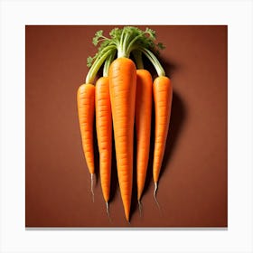 Carrots On Brown Background Canvas Print