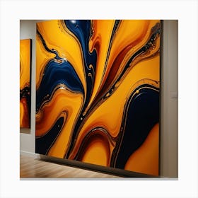 Abstract Painting In Gallery 3 Canvas Print