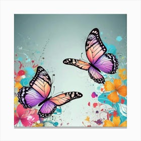 Butterflies And Flowers 19 Canvas Print