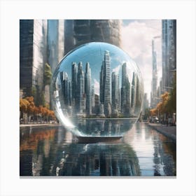 Glass Ball In The City Canvas Print