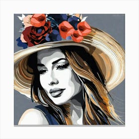 Woman In A Hat 20 Canvas Print