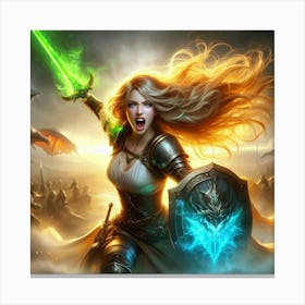 Girl With A Sword 1 Canvas Print