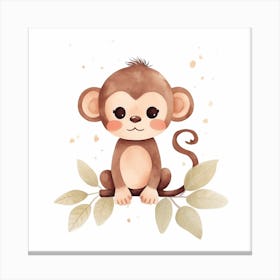 Cute Baby Monkey Canvas Print