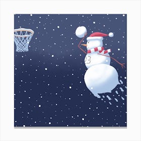 Dunking Snowman Canvas Print