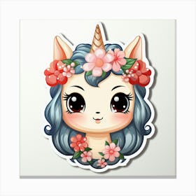 Unicorn Sticker 64 Canvas Print