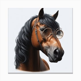 Horse With Glasses 4 Canvas Print