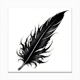 Black Feather Tattoo Canvas Print