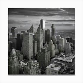 Black And White Cityscape Canvas Print