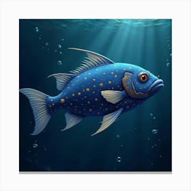 A Stunning Starry Knight Fish Swimming In The Deep Sea 2 Canvas Print