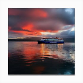 Sunset On A Cruise Ship 19 Canvas Print