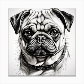 Pug Dog Portrait Canvas Print