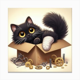 Cat In A Box 3 Canvas Print