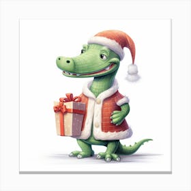 Crocodile Santa Canvas Print