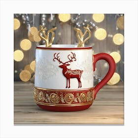 Reindeer Mug Canvas Print