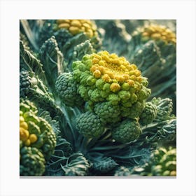 Close Up Of Cauliflower Plant Canvas Print