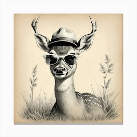 Deer In Sunglasses 3 Canvas Print