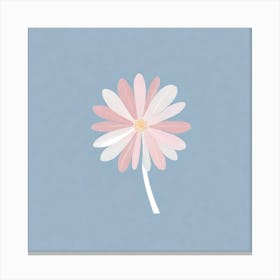 A White And Pink Flower In Minimalist Style Square Composition 518 Canvas Print