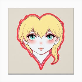 Heart Shaped Sticker Canvas Print