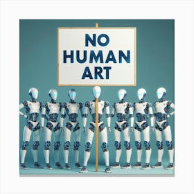 No Human Art AI protest Canvas Print