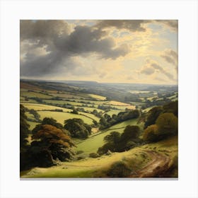 Landscape Of A Valley Canvas Print
