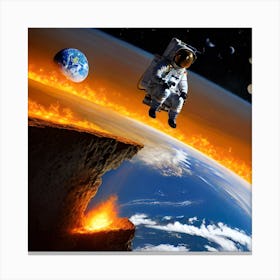 Surreal sci-fi Man on the Moon 5/6 Canvas Print