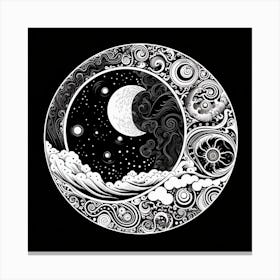 Moon And Stars 13 Canvas Print