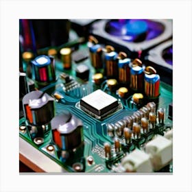 Close Up Of Electronic Components Canvas Print