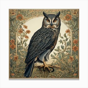 william morris Owl On A Branch Canvas Print