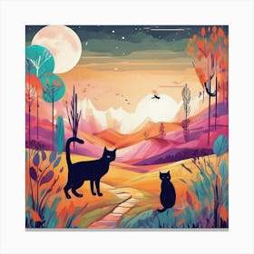 Cat In A Desert (3) Canvas Print