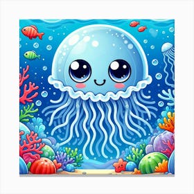 Illustration Jellyfish 7 Canvas Print