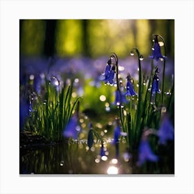 Woodland Bluebells in Dazzling Springtime Sunshine Canvas Print