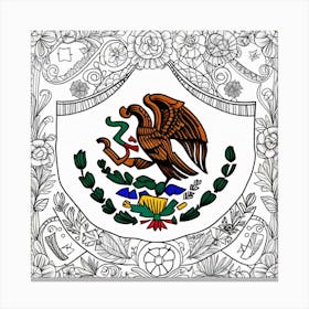 Mexican Coloring Flags (79) Canvas Print