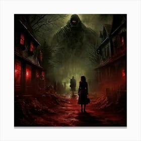 Vintage Horror Scenes Depicted Across A Chaotic Spectrum Chiaroscuro Lighting Dominates With Eerie (2) Canvas Print