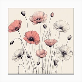 Poppies flowers 2 Canvas Print