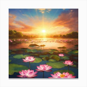 Lotus Flower Painting 1 Canvas Print