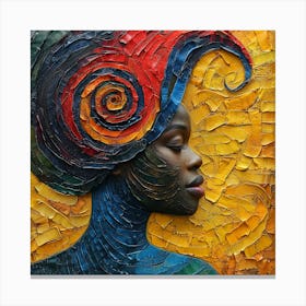 Woman With A Colorful Head Canvas Print