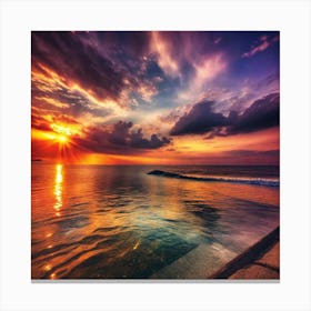 Sunset Over The Ocean 244 Canvas Print