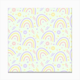 Rainbows And Flowers Canvas Print