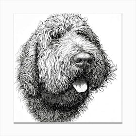 Komondor Dog Line Sketch 2 Canvas Print