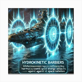 Cascade Sovereignty Scifi Poseidon Dreadnought Barriers Defense Canvas Print