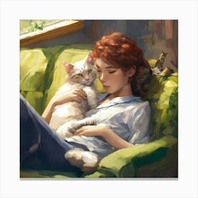 Cat Girl 2 Canvas Print